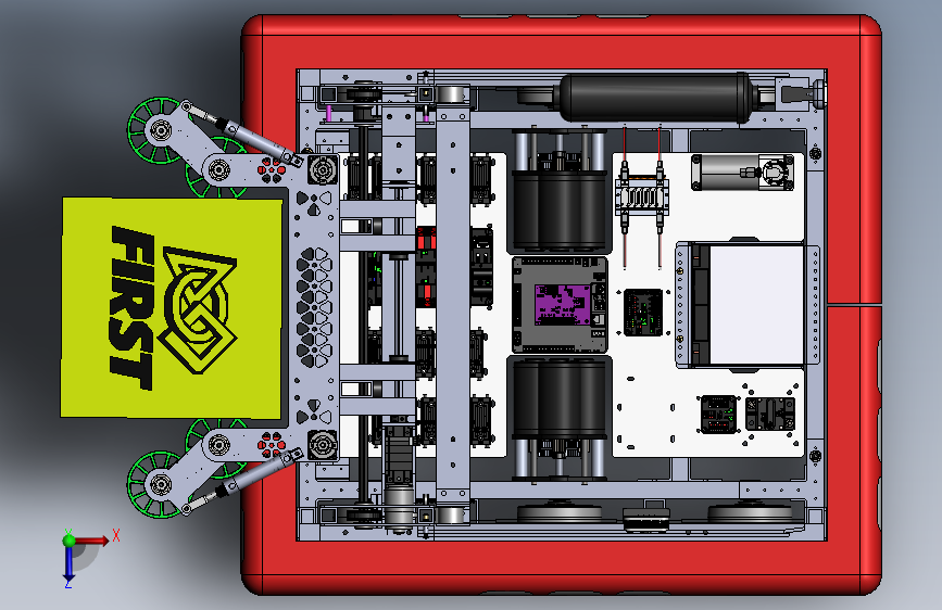 D12-Team 999 2018 Switchback机器人比赛小车3D图纸 Solidworks设计 俯视图