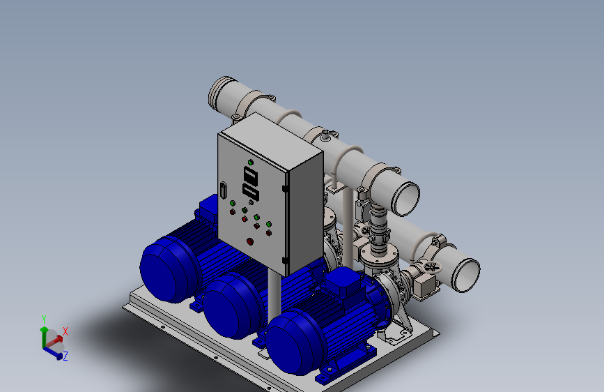 恒定压力系统设备3D图纸 Solidworks设计