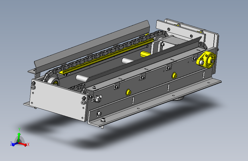 19 筐体传送链条输送机3d模型图纸 Solidworks设计 Solidworks 2015 模型图纸下载 懒石网