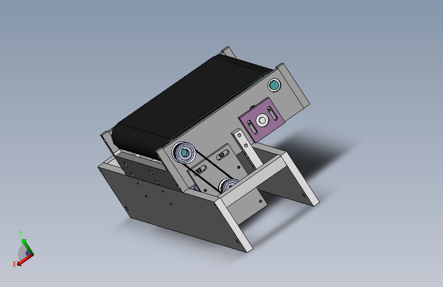 19--长250宽350皮带输送线3D模型图纸 Solidworks设计