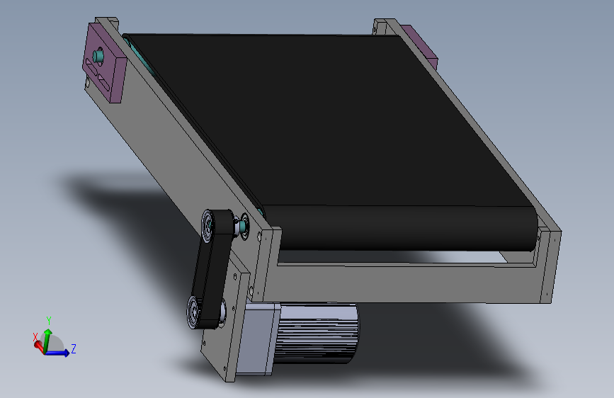20--长500宽300皮带线3D模型图纸 Solidworks设计