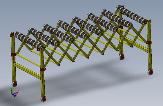 38--hareketli滚轮输送机机构3D图纸 Solidworks设计