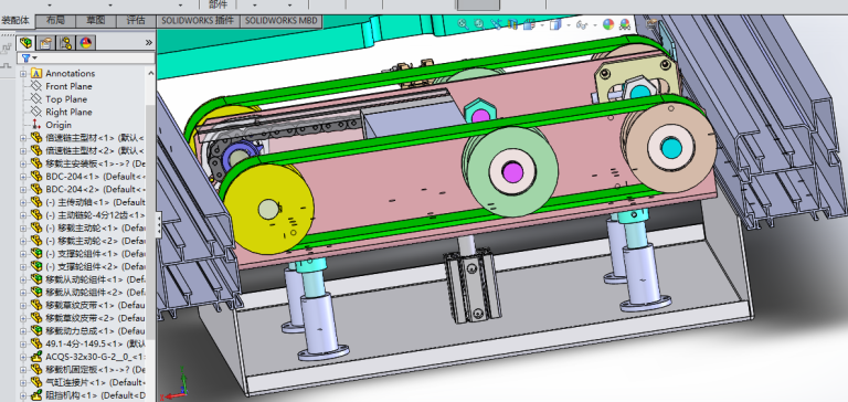 67--倍速链线用阻挡移载机3D数模图纸 Solidworks设计