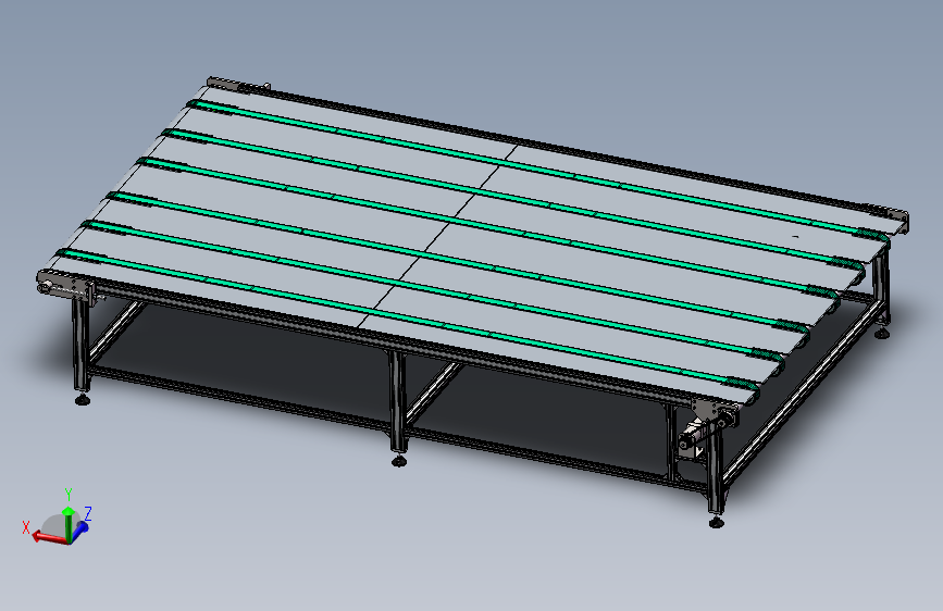 76--大型皮带线输送机3D模型图纸 Solidworks设计