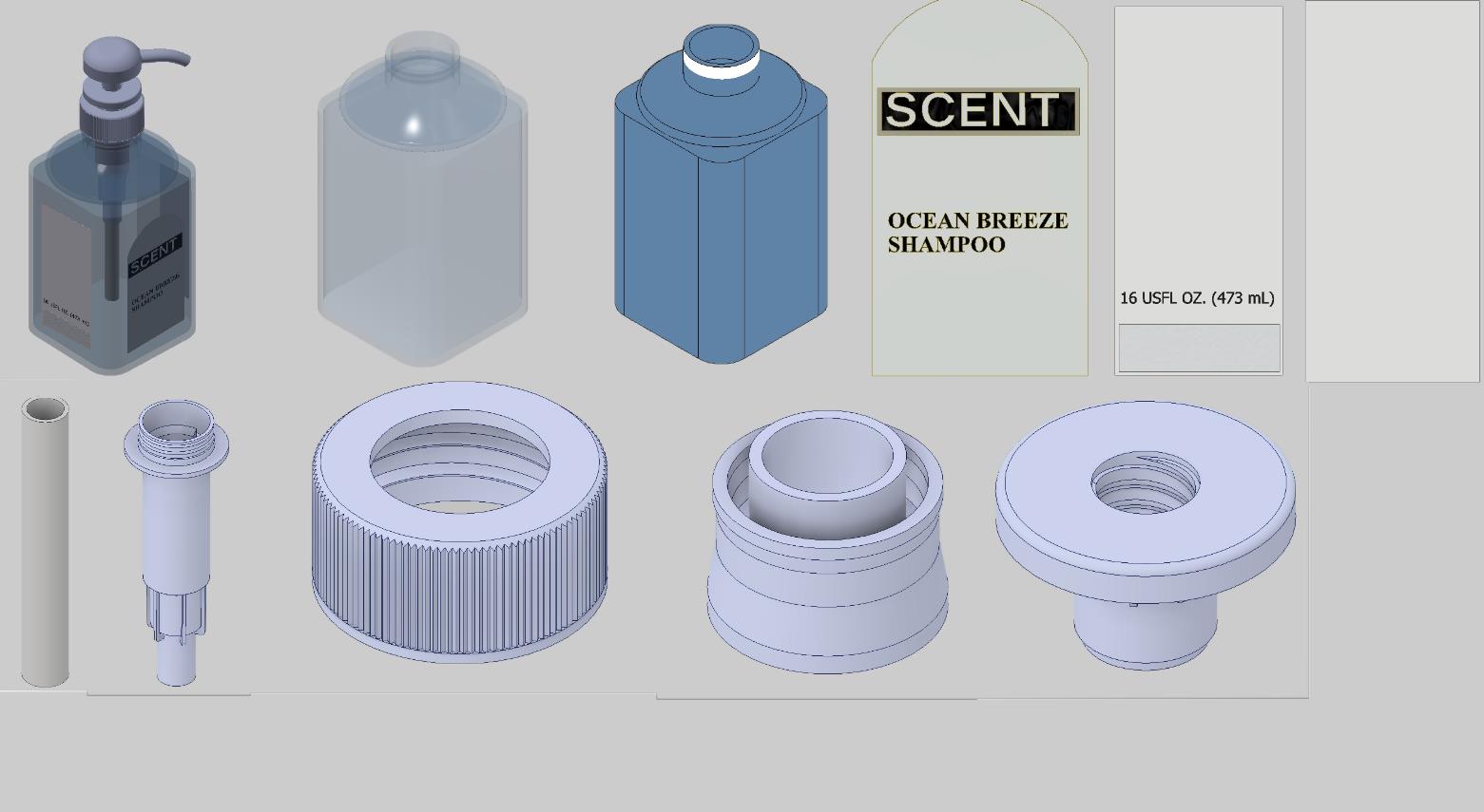 方瓶造型洗发水