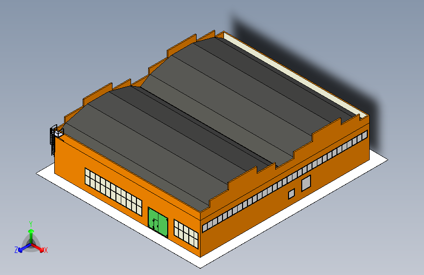 工厂建筑模型step格式