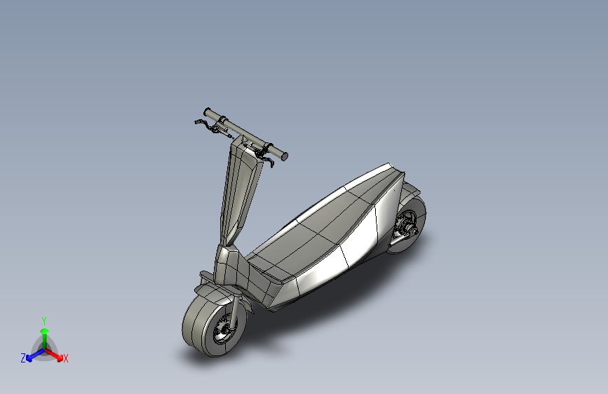 简洁电动滑板车模型