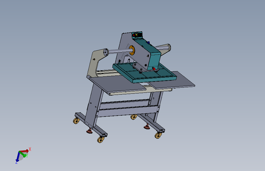 D004--400x600缝纫行业帆布涂料机3D图纸 Solidworks设计