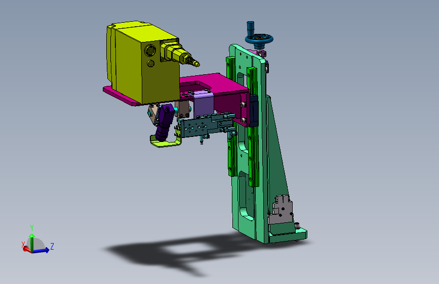 D023--激光打标机调整机构 手动提升机构3D模型 Solidworks设计