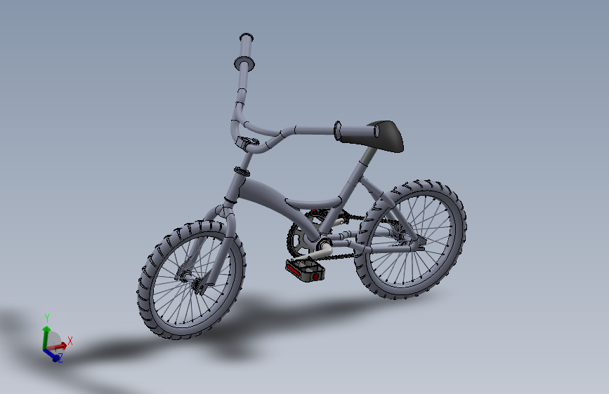 E004--Bicycle小巧自行车模型3D图纸 Solidworks设计_SOLIDWORKS 2016_模型图纸下载 – 懒石网