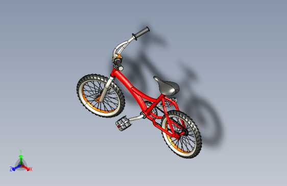 E005--bicycle小型儿童自行车3D数模图纸 STEP格式