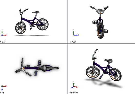 E003--Bicycle-152儿童小型自行车模型3D图纸 Solidworks设计