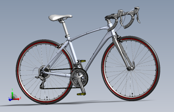 E026--SimaNo 105型自行车3D模型图纸 Solidworks设计