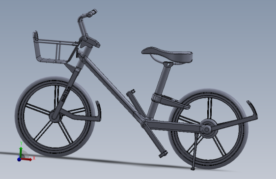 E030--共享单车摩拜自行车模型3D图纸 Solidworks设计 附STEP