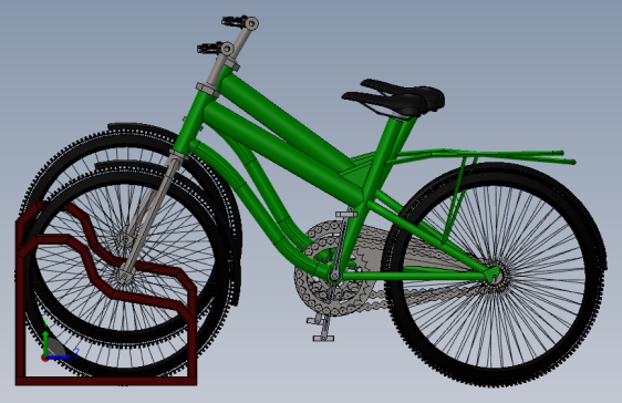 E040--自行车停车架3D数模图纸 Solidworks设计