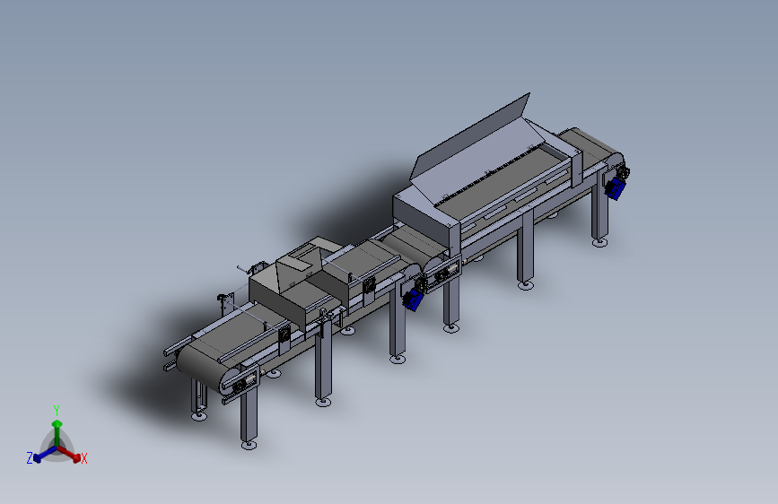 001--油漆线非标生产线3D图纸 Solidworks设计附STP格式