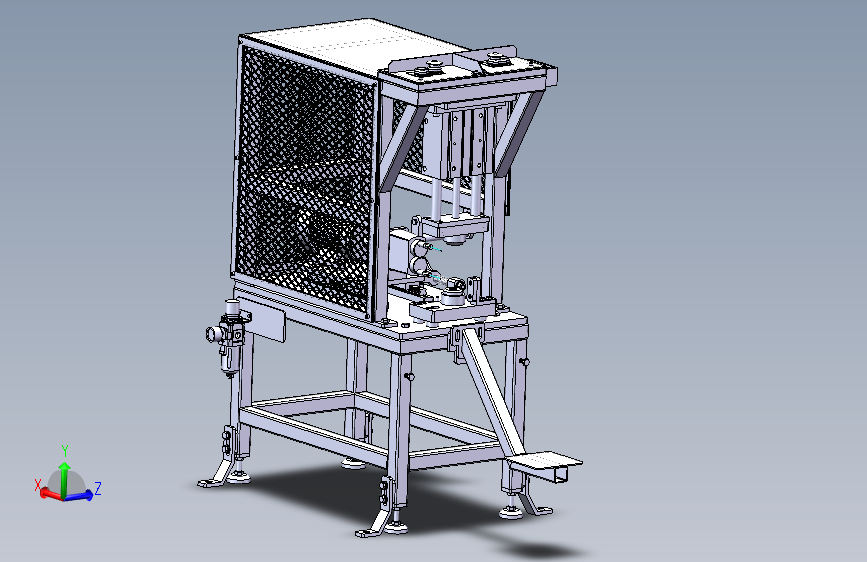 I020--大型机架钻孔机3D模型图纸 Solidworks设计