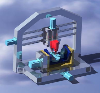 I045--五轴CNC数控机床核心结构示意模型3D图纸 CATIA设计