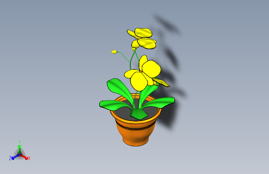 花盆里的黄色植物