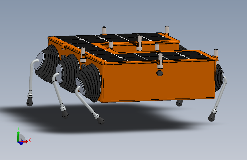 O-Crab六足行走机器人3D数模图纸 Solidworks设计 主视图