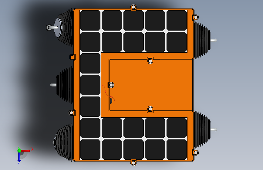 O-Crab六足行走机器人3D数模图纸 Solidworks设计 俯视图