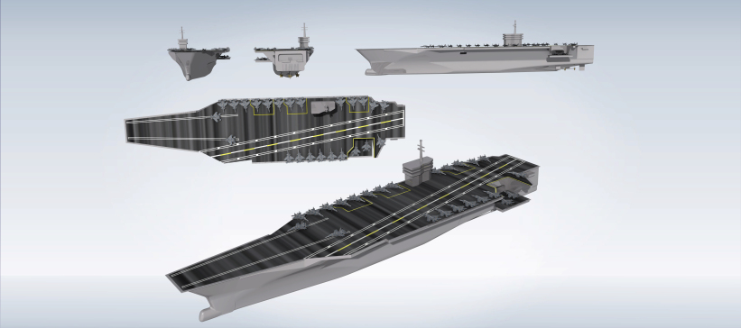 006--简易Nimitz Class尼米兹级航空母舰3D数模图纸 STP设计