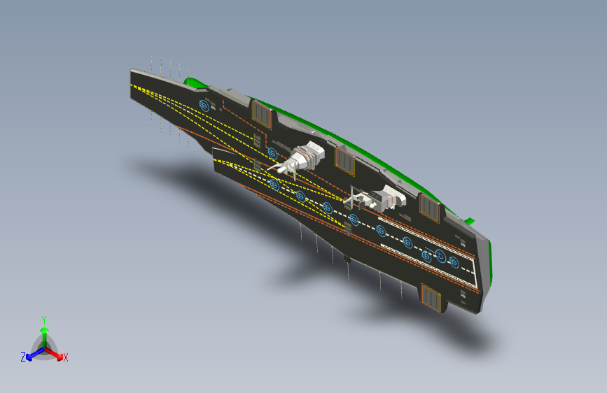 023--（Shtorm）重型航空母舰3D图纸 UG NX设计 附X_T格式