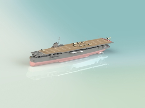 026--SWW简易航空母舰模型3D图纸 Solidworks设计