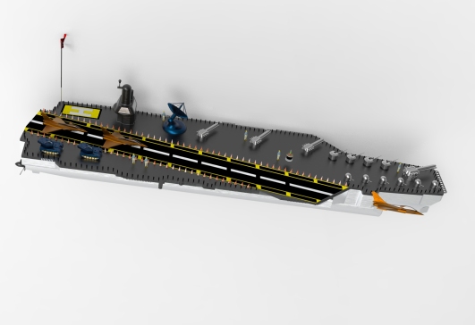 029--warship航空母舰航母简易模型3D图纸 Solidworks设计