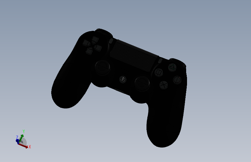 PS4游戏手柄精美模型_SOLIDWORKS 2021_模型图纸下载 – 懒石网