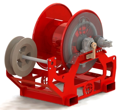 Q016enrouleur水缆卷筒机构3D数模图纸 Solidworks设计 附STP