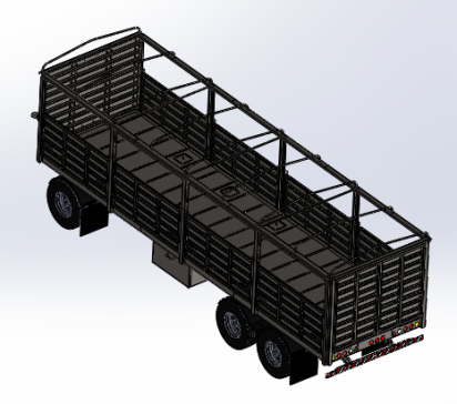 -004--acoplado 6轮挂车拖车模型3D图纸 Solidworks设计