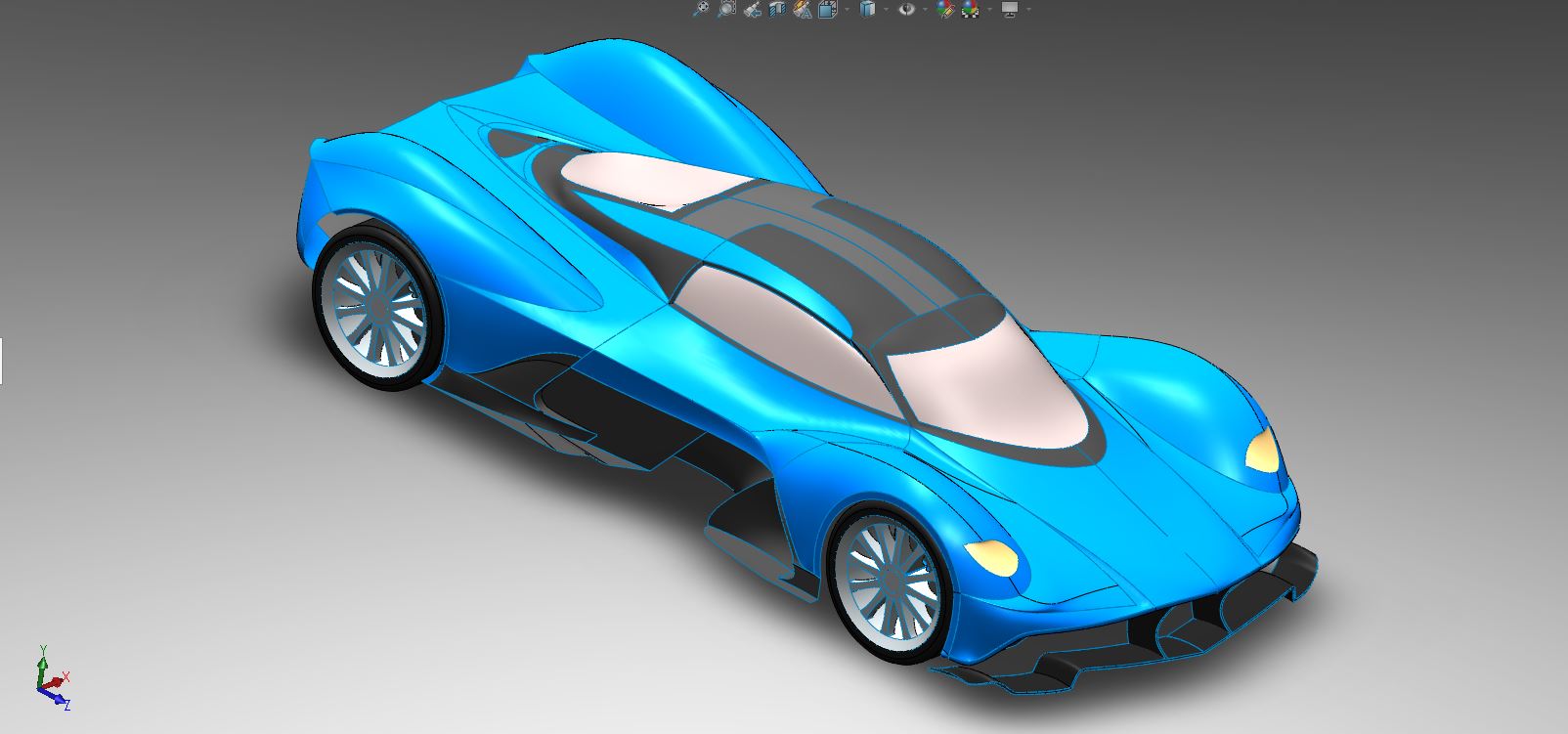 -007--Aston mArtin Valkyrie超级跑车简易外观模型3D图纸 Solidworks