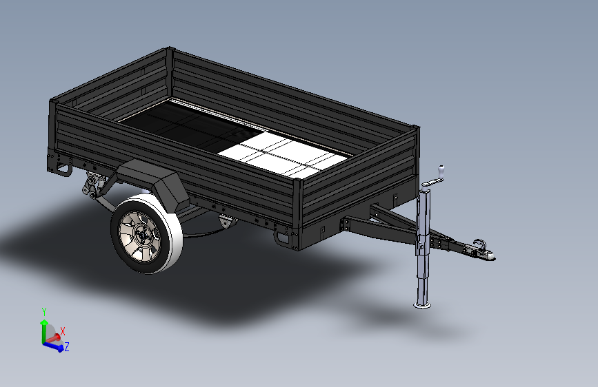 -054--romork treyler拖车模型3D图纸 Solidworks设计 附IGS