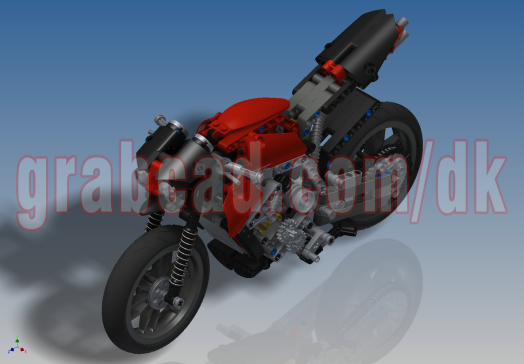 摩托车乐高拼图lego-technic-motorbike-8051-inventor2014-stp-igs