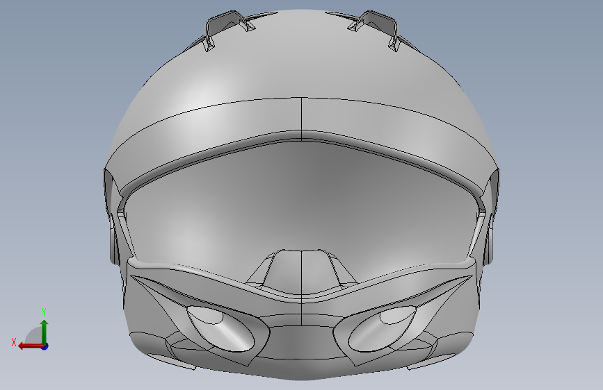 摩托车头盔outer-shell-full-face-helmet-SolidWorks格式 背面视图