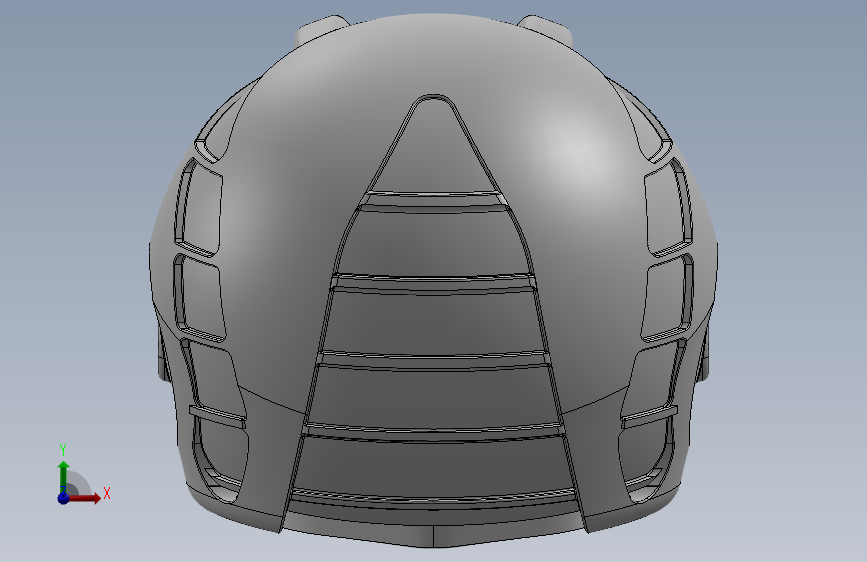 摩托车头盔outer-shell-full-face-helmet-SolidWorks格式 正面视图
