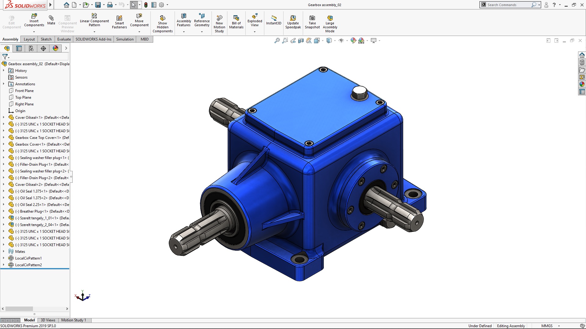 004spiralbevelgearbox螺旋锥齿轮箱3D图纸 Solidworks CREO等格式_SOLIDWORKS 2019