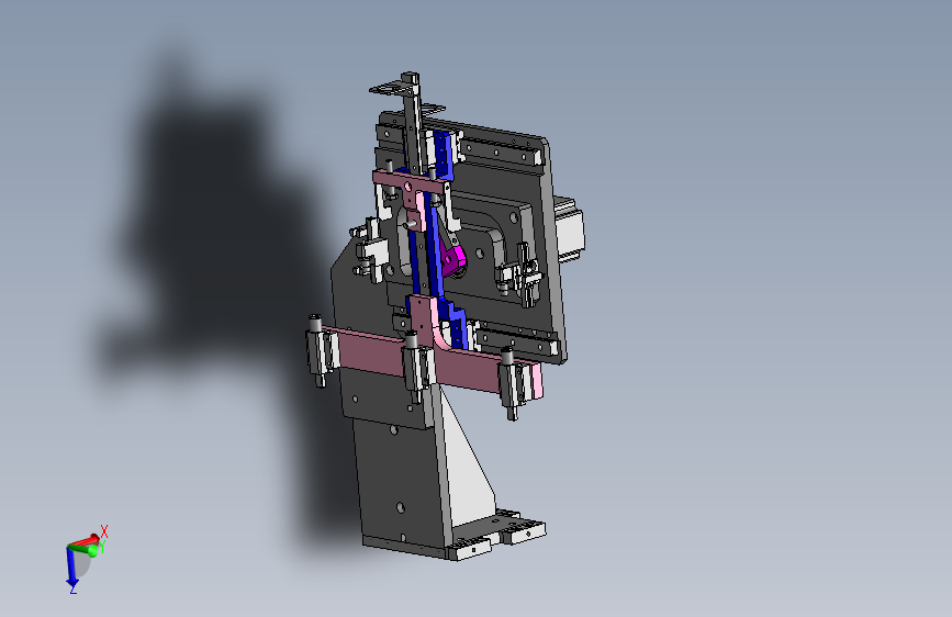 037--3工位凸轮机械手机构3D图纸 Solidworks设计 附STP 主视图