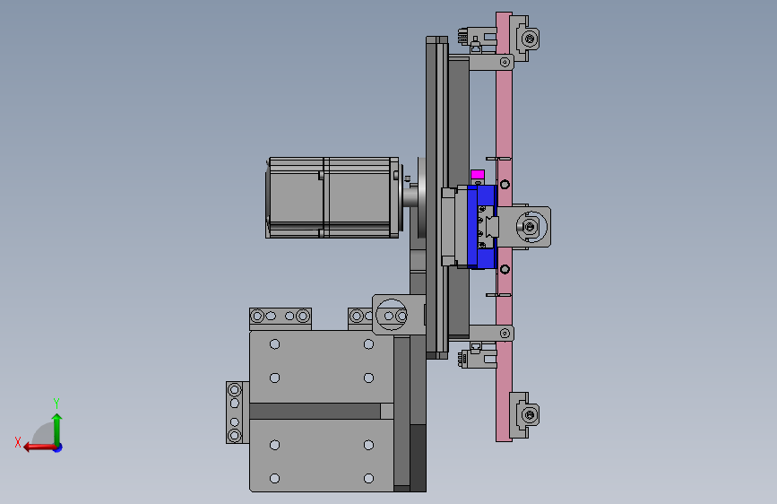 037--3工位凸轮机械手机构3D图纸 Solidworks设计 附STP 背面视图