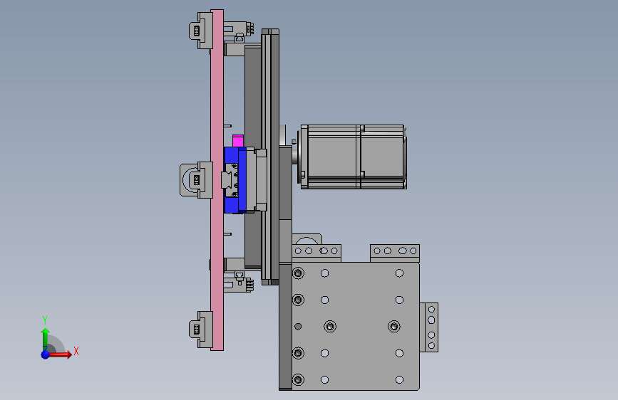 037--3工位凸轮机械手机构3D图纸 Solidworks设计 附STP 正面视图