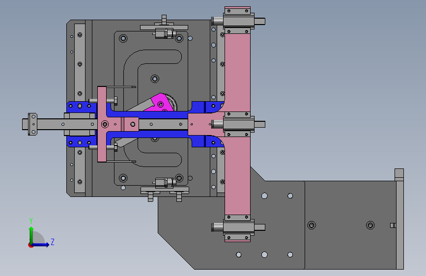 037--3工位凸轮机械手机构3D图纸 Solidworks设计 附STP 左侧视图