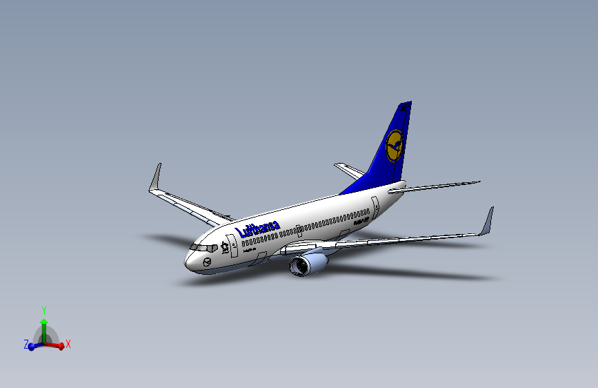 005--B737-700飞机3D模型图纸 Solidworks设计 附IGS STEP格式