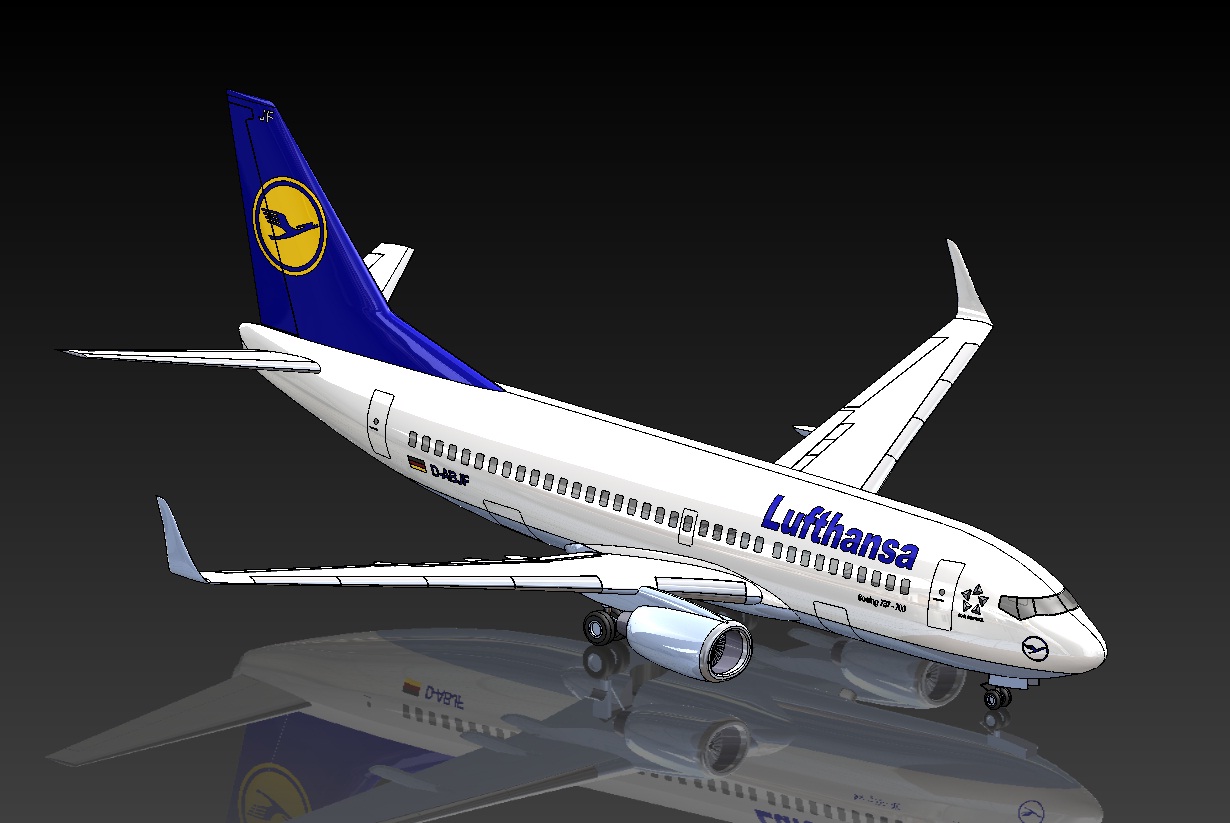 005--B737-700飞机3D模型图纸 Solidworks设计 附IGS STEP格式