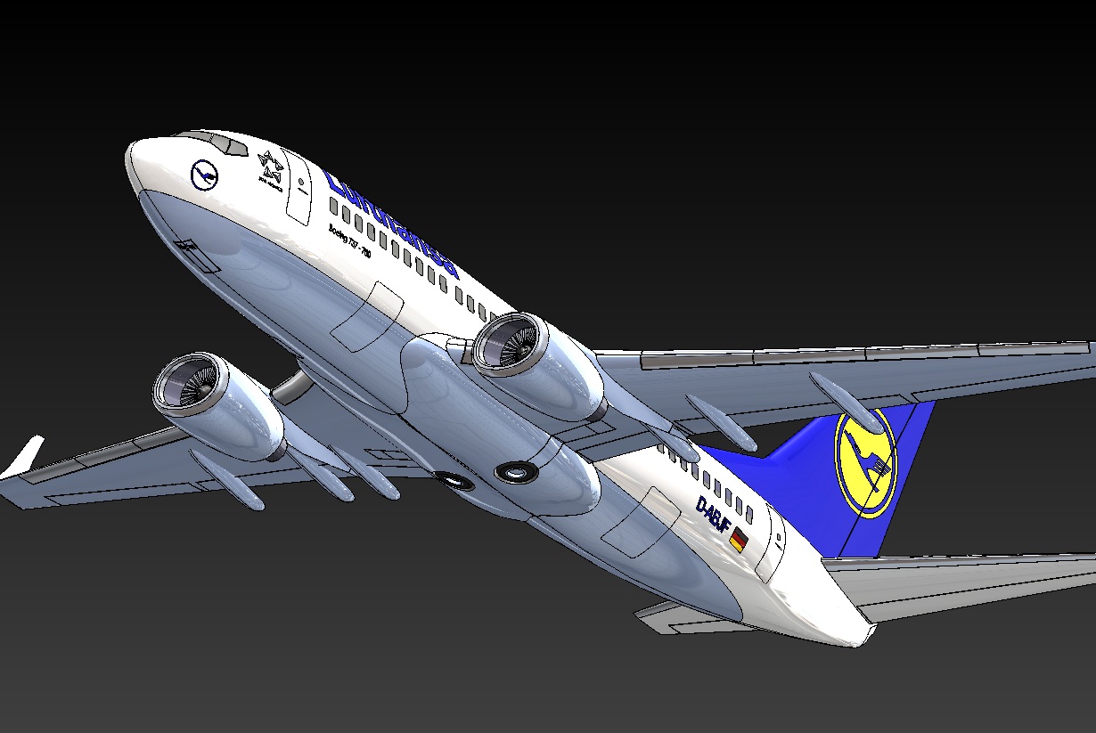 005--B737-700飞机3D模型图纸 Solidworks设计 附IGS STEP格式