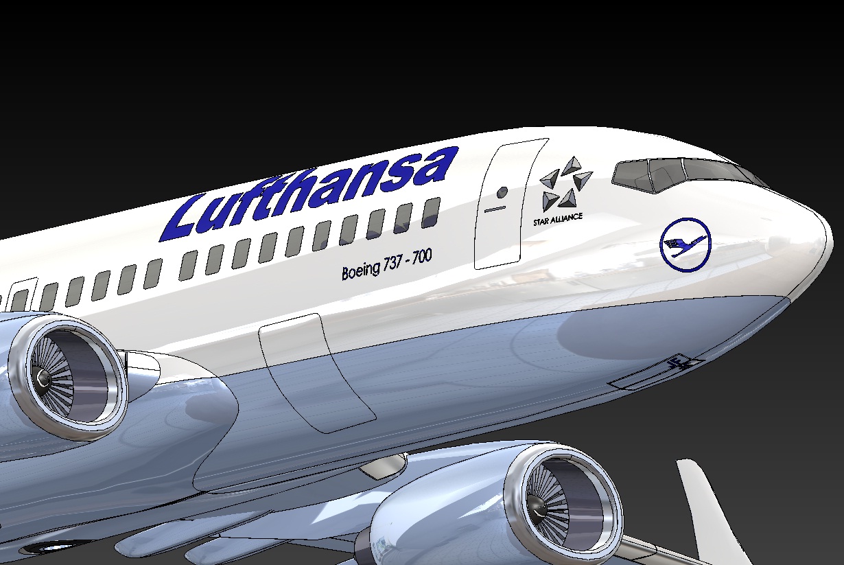 005--B737-700飞机3D模型图纸 Solidworks设计 附IGS STEP格式