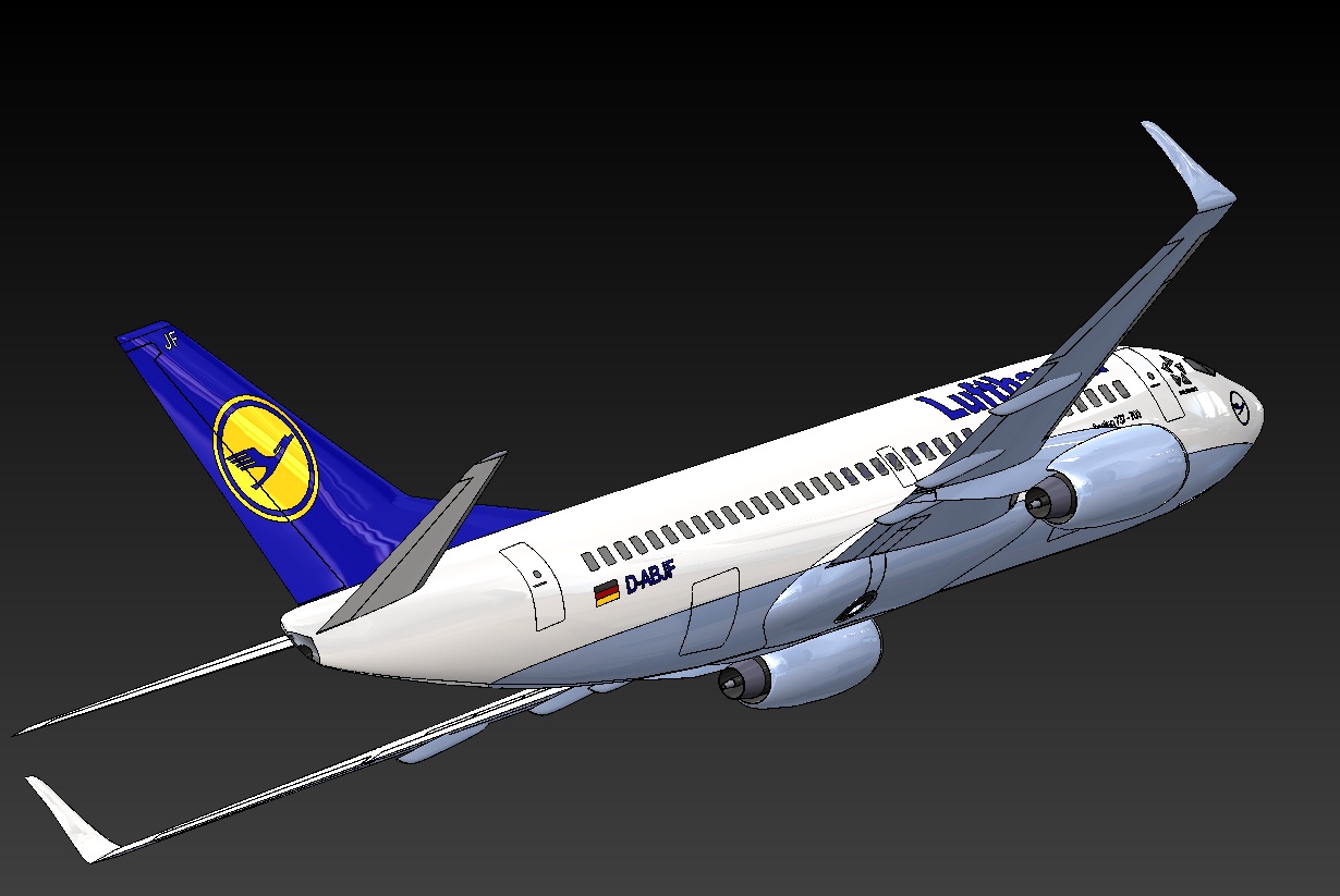 005--B737-700飞机3D模型图纸 Solidworks设计 附IGS STEP格式