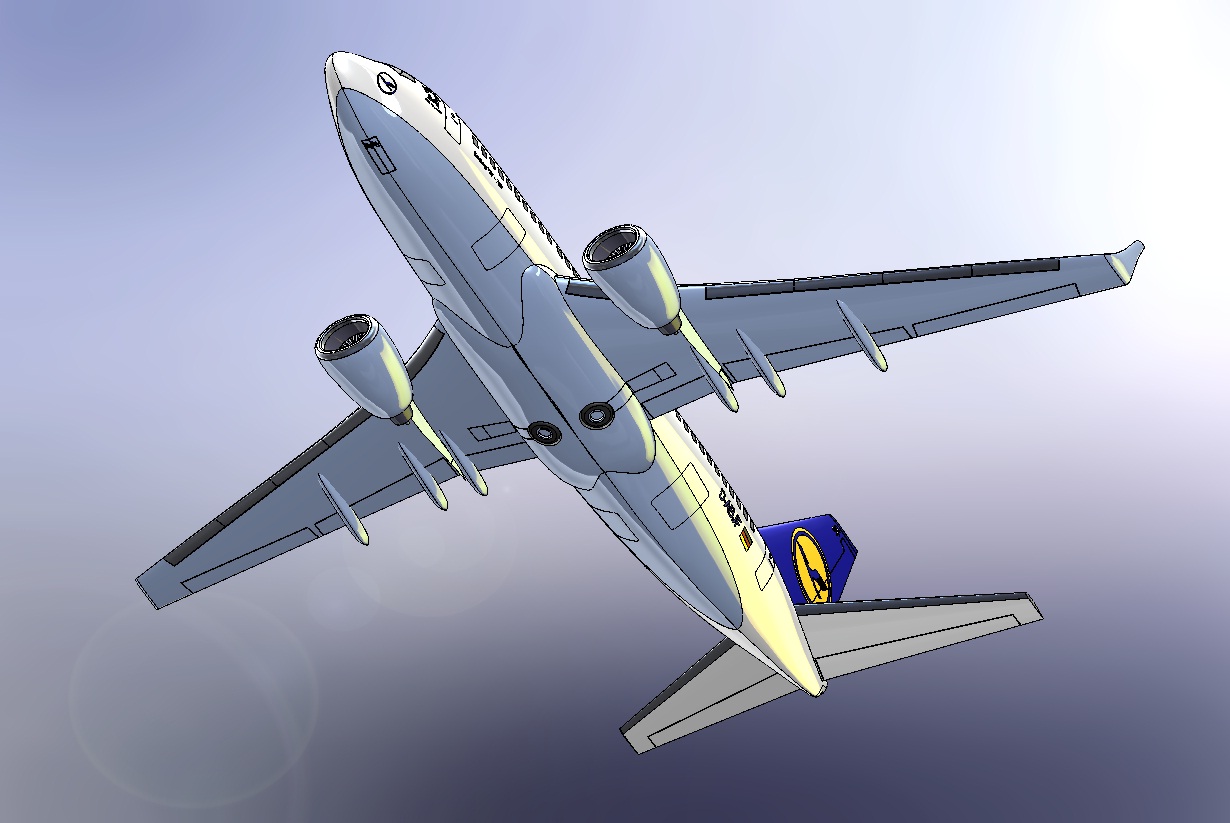 005--B737-700飞机3D模型图纸 Solidworks设计 附IGS STEP格式