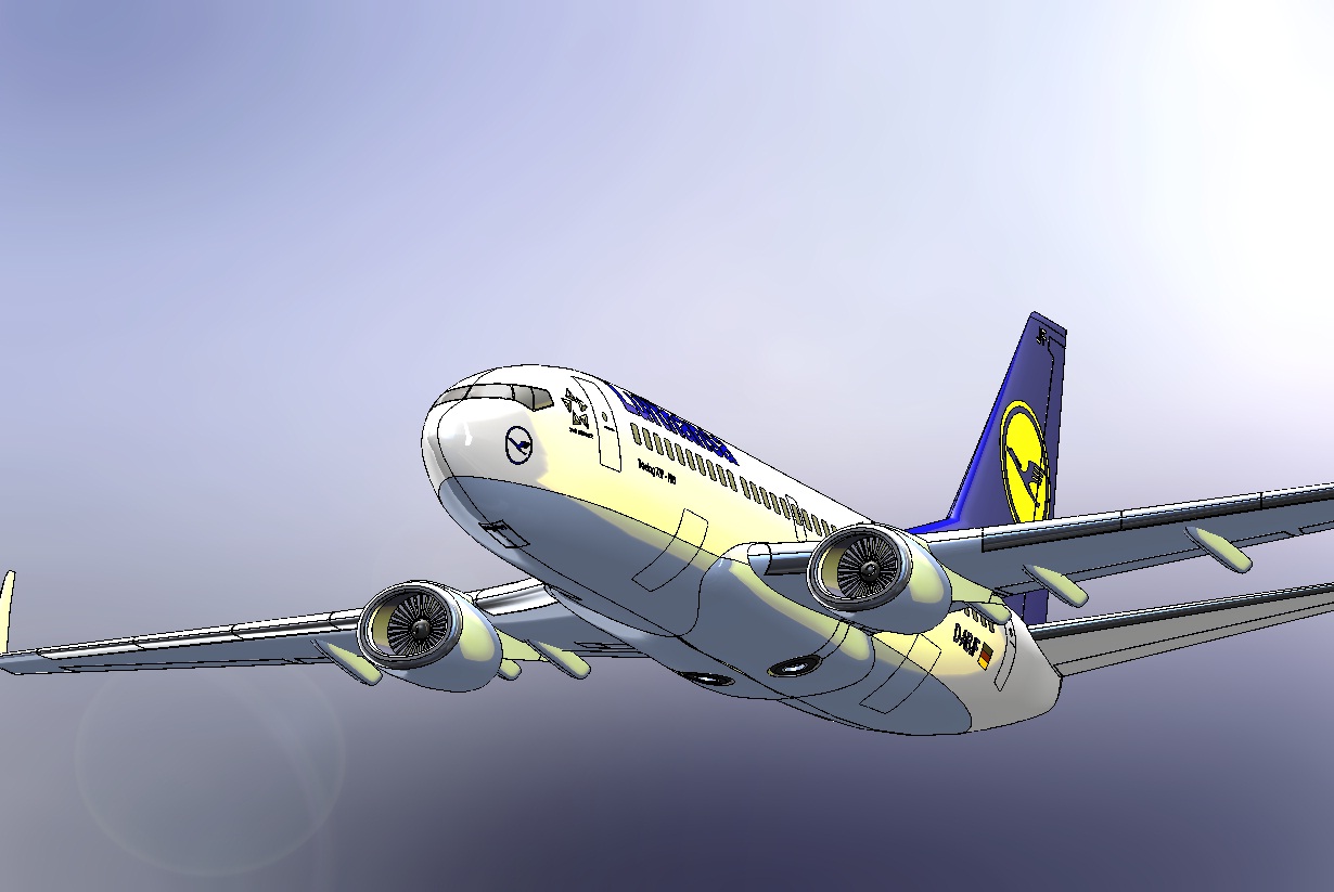 005--B737-700飞机3D模型图纸 Solidworks设计 附IGS STEP格式