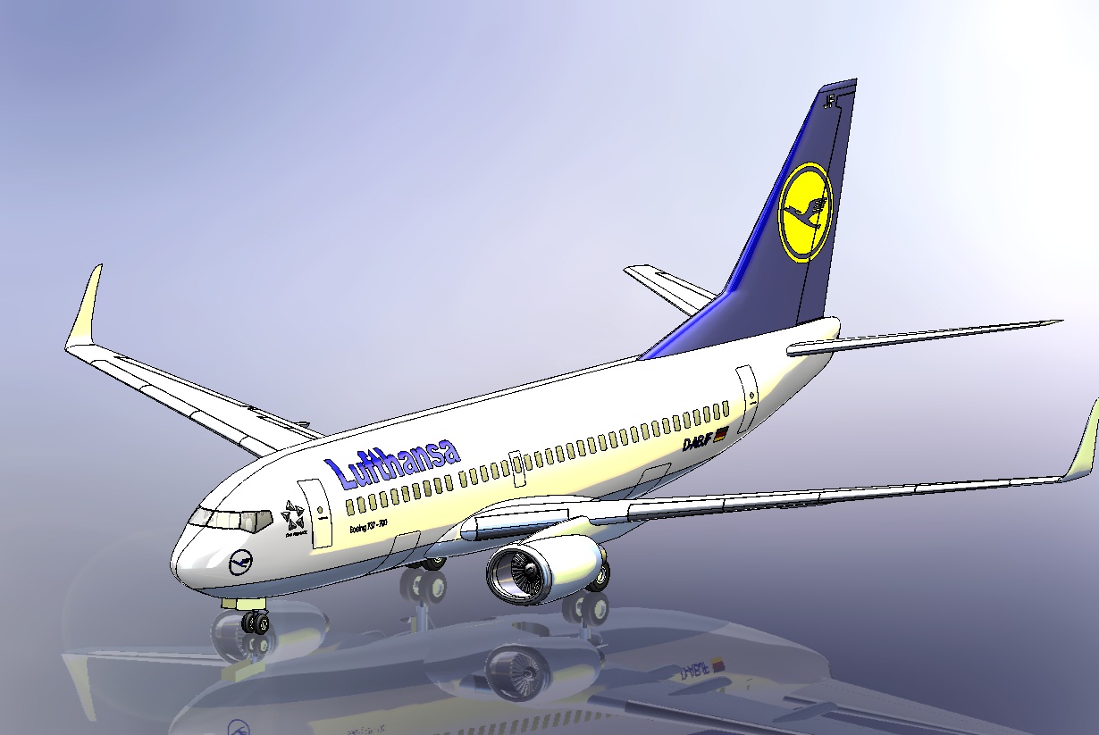 005--B737-700飞机3D模型图纸 Solidworks设计 附IGS STEP格式